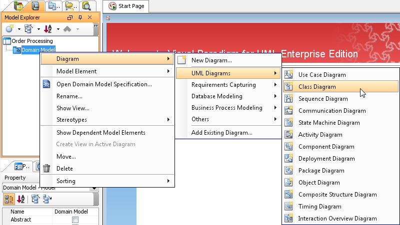 new domain class diagram