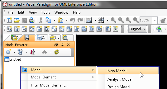 Create entity model in Model Explorer