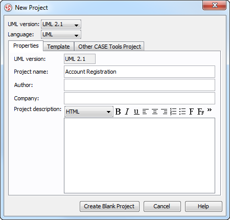new project
